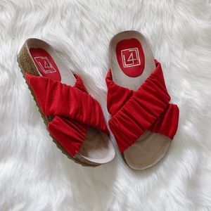 NWT Suede Criss Cross Slides